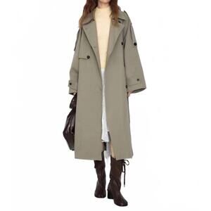 NEW CUBIC the natalie trench coat in dark sea green